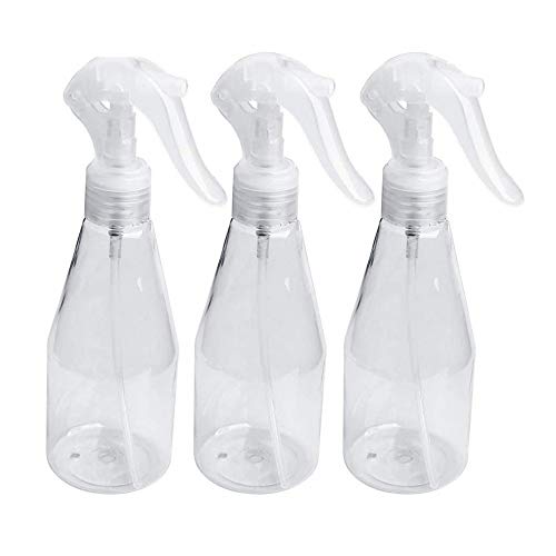 3 x Sprühflaschen aus Kunststoff, leer, feiner Sprühnebel, 200 ml Flaschen, auslaufsicher, Wassersprühflasche, Haarsprüher für Reisen, Gartenarbeit, Reinigung, Schönheitsbehandlungen, Abkühlung