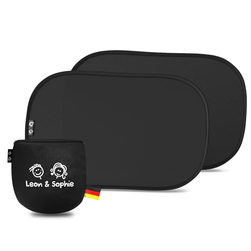 Sonnenschutz Auto Baby • ZERTIFIZIERTER UPF50+ UV-Schutz • Nachhaltiges & Hochwertiges GSM105+ Nylon • Doppelte Schutzwirkung • Auto Sonnenschutz Baby • Sonnenschutz Auto Kinder • Saugnapf