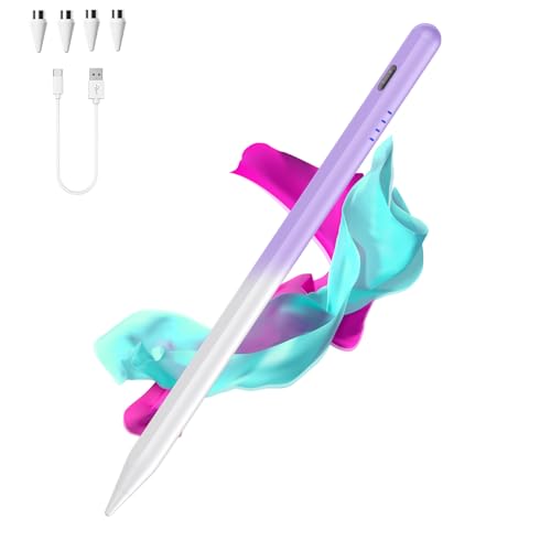 Tablet Stift for Android, Type-C Stylus Pen mit 4 Pom Tips,Magnetic Touchscreen Stifte Kompatibel mit Samsung/Huawei//Lenovo/Mi/Vivo und Anderen Android Smartphone und Tablet Geräten-Farbverlauf Lila