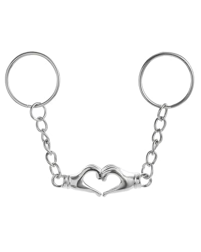 Liebhaber Schlüsselanhänger 1 Paar Herz Schlüsselanhänger Personalisiert Schlüsselkette Partneranhänger mit Magnetischen Süßes Geschenk für Valentinstag, Hochzeitstag, Hochzeit,Zink-Legierung