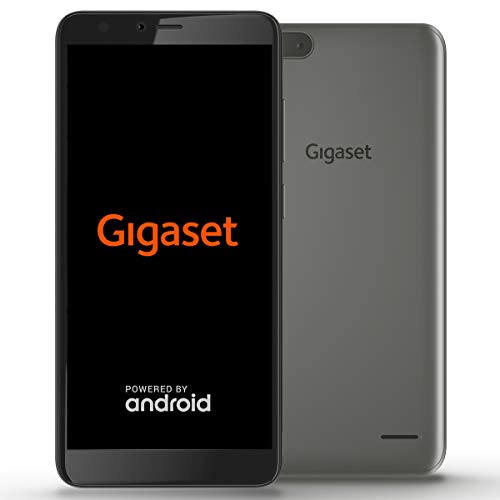 Gigaset GS100 Einsteiger-Smartphone ohne Vertrag (13,97 cm (5,5 Zoll HD+) 18:9 Display, 8GB Speicher, Android Oreo 8.1 Go) graphite grey