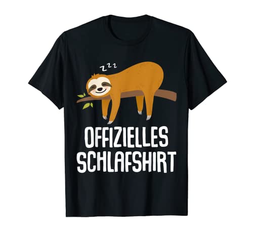 Geschenkidee Geburtstag Langschläfer Morgenmuffel , Kurzarm, Offizielles Schlafshirt Faultier Nachthemd Pyjama Geschenk T-Shirt