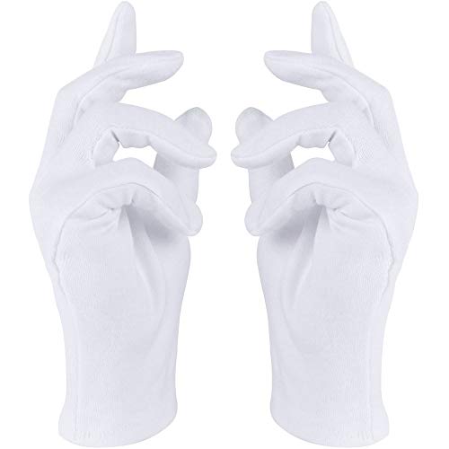 HatStar Weiße Handschuhe | mit Biesen in Einheitsgröße | Weihnachtsmann Santa Claus Kostüm Accessoire | Für Damen und Herren | Halloween, Fasching und Karneval