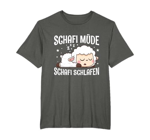Schafi Müde Schafi Schlafen Schaf Pyjama Schlaf Spruch T-Shirt