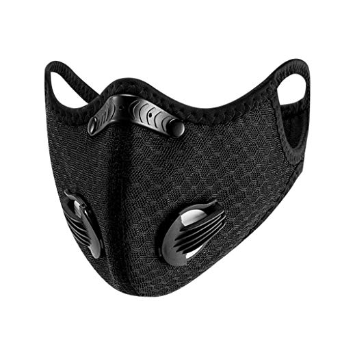 Lulupi Mundschutz Mund Nasen Bedeckung 5-lagig Winddicht Schwarz Bandana Maske Motorrad Staubdicht Waschbar Stoffmaske Mundbedeckung Atmungsaktiv Outdoor Mund-Nasenschutz Elastisch Halstuch Schals