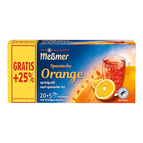 Meßmer Ländertee Spanische Orange | Vorteilspackung 20+5 Teebeutel | Früchtetee mit Orangen-Aroma