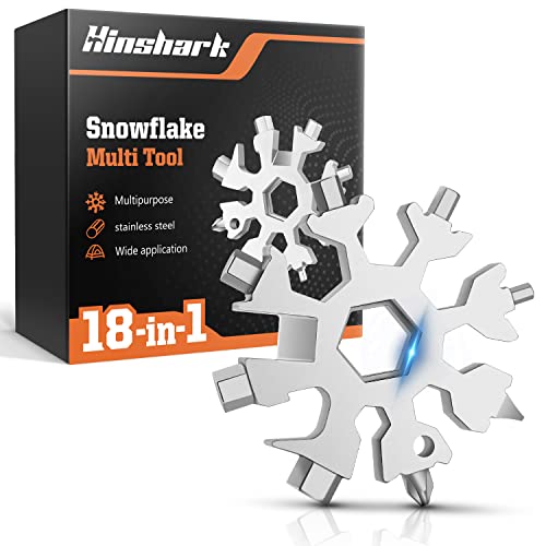 Hinshark Geschenke für Männer, 18 in 1 Schneeflocken MultiTool, Männergeschenke, Geburtstagsgeschenk Gadgets für Männer Geschenke für Papa, Weihnachtsgeschenke Adventskalender Füllung Männer
