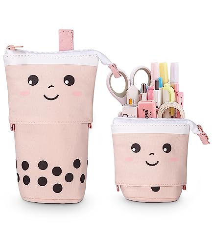 Xespis Federmäppchen Reißverschluss, Teleskopisch Mäppchen, 2-in-1 Standmäppchen, Federtasche Mädchen, Schüttelpenal Teenager, Schulmäppchen, für Mädchen Geschenke 7 8 9 10 11 12 Jahre