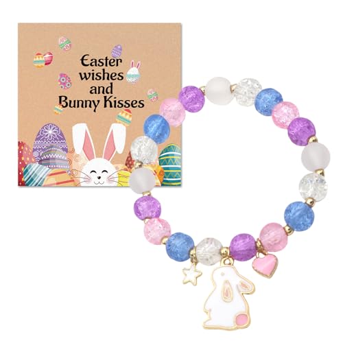 BelleVive Hasenarmbänder, Ostergeschenke für Mädchen, Osterarmbänder, Korbfüller, Hasengeschenk für Mädchen, Frauen, Erwachsene, Hasenliebhaber, Charm-Anhänger, Armreif, Geschenke