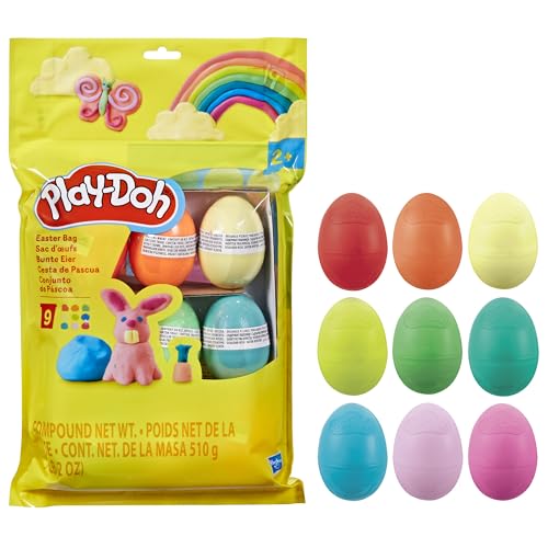 Play-Doh Bunte Eier, 9 Eier (je 56 g) in 9 verschiedenen Farben, als Ostergeschenk, Mitbringsel auf einer Party oder für Kinder ab 3 Jahren