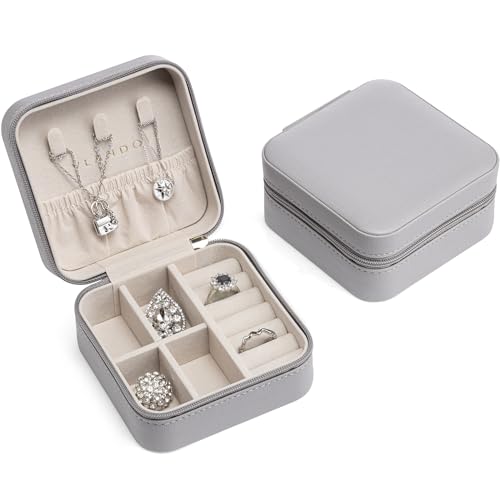 Vlando Schmuckkästchen Damen, Schmuckbox Ohrringe, Reise Schmuck Etui Jewellery box aus Leder für Ohrringe Aufbewahrung, Ringe, Zarte Ketten, Uhren und Lippenstift