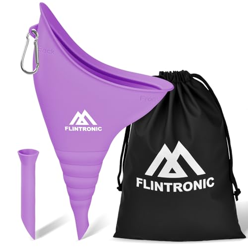 flintronic Urinella für Frauen, Wiederverwendbarer Pinkelhilfe für Frauen mit Verlängerungsrohr, Tragbares Frauenurinal, Urinella für Frauen Wandern Camping Zubehör für Unterwegs, Camping (Lila)