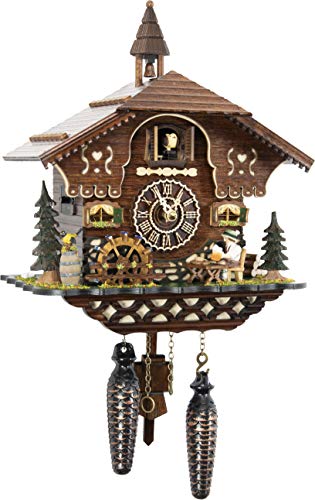 Cuckoo Palace Kuckucksuhr Brotzeithäusl von SCHWARZWALD-PALAST mit Quarz-Uhrwerk - Höhe 26cm