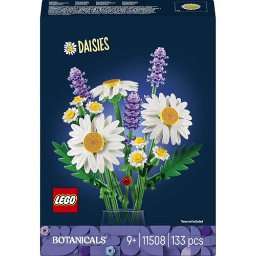 LEGO Botanicals Gänseblümchen 11508 | Spielzeug ab 9 Jahren für Mädchen, Kunstblumen Strauß mit Gänseblümchen & Lavendel, DIY Deko, Geburtstagsgeschenk, 133 Teile