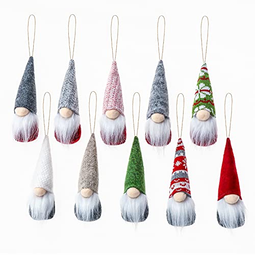 10 Stück Weihnachten deko, Christmas Decorations, Weihnachtsbaumzwerge zum Aufhängen, wichtel Figuren, für Dekorationszwecke