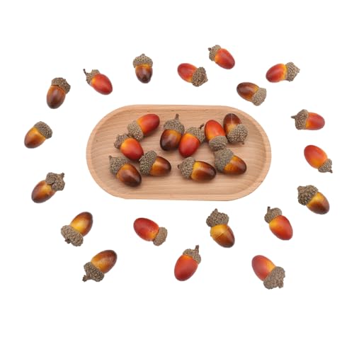 ParPix 30 Stück Künstliche Eicheln Herbstdeko, Künstliche Eicheln mit Natürlichen Eichel Kappe Autumn Decor, Herbstdeko Innen, Groß Eichel Herbst Deko, für Herbst Dekoration Thanksgiving Streudeko