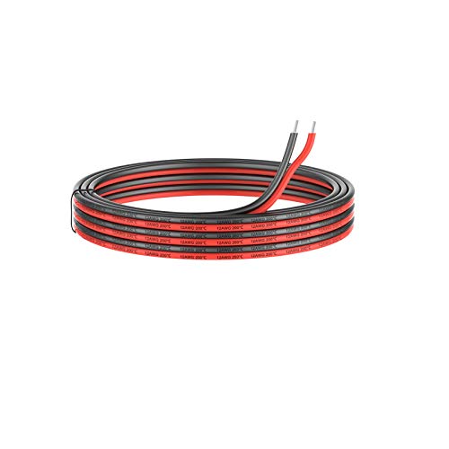 0.32mm² 22 AWG Silikon Elektrischer Draht Kabel anschließen 10 Meter [5 Meter schwarz und 5 Meter rot] Weich und flexibel aus verzinntem Kupferdraht Hohe Temperaturbeständigkeit 200 Celsius 600V
