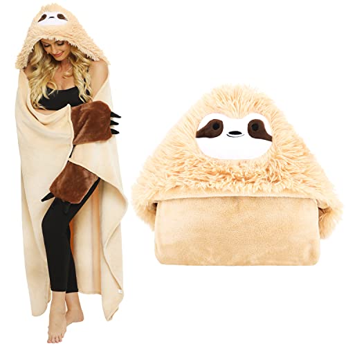 Shoppawhile Faultier Kuscheldecke Faultier Geschenk für Frauen Geburtstagsgeschenk für Frauen Tragbare Decke Faultier Geschenke Kuscheldecke Flauschig