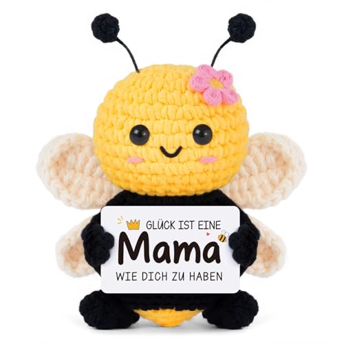 Gleevara Mama Geschenke, Pocket Hug Biene Glücksbringer Geschenke, Lustige Mutmacher Geschenk für Mama