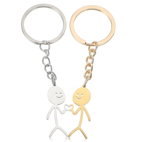 Ouligay 2 Stück Paare Schlüsselanhänger für Paare Mutter Freundschaft Geschenk, Partner Beste Freundin Mama Geburtstagsgeschenk Herz Pärchen Schlüsselanhänger Paar für Jahrestag Valentinstag Muttertag