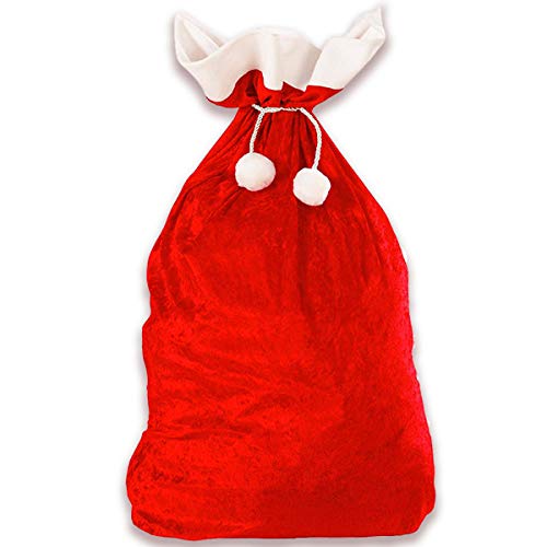 Weihnachtssack, XXL Nikolaussack Weihnachtsmann Sack Santa Sack Geschenkesack Weihnachtsmannsack für Geschenke Rot und Weiss (70 x 110 cm)