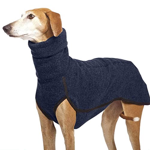 Imily Bela Hundepullover Fleece Rollkragen Hundemantel Warmer Weste Pullover Outdoor Hundejacke Winterkleidung für Kleine Mittel Große Hunde,Dunkelblau,M
