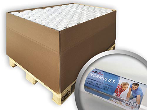 Profhome Renoviervlies NORMVLIES 150 g Öko Malervlies Anstrich-Vlies glatte überstreichbare Vliestapete umweltschonend nachhaltig umweltbewusst weiß | 1 Palette FSC® MIX Nr. TSUD-COC-001718-KR