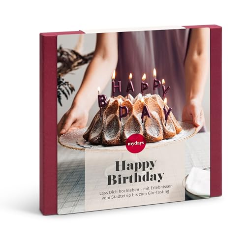 mydays Geschenkbox Happy Birthday, Geburtstagsgeschenk für 1-2 Personen, freie Erlebnis-Auswahl an ca. 1802 Orten