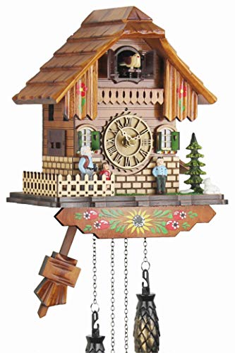 Eble Kuckucksuhr Kuckuckuhr Echtholz NEU batteriebetriebenes Quartzwerk Musik Kuckuckruf Heidi Haus II 25cm- 60830000