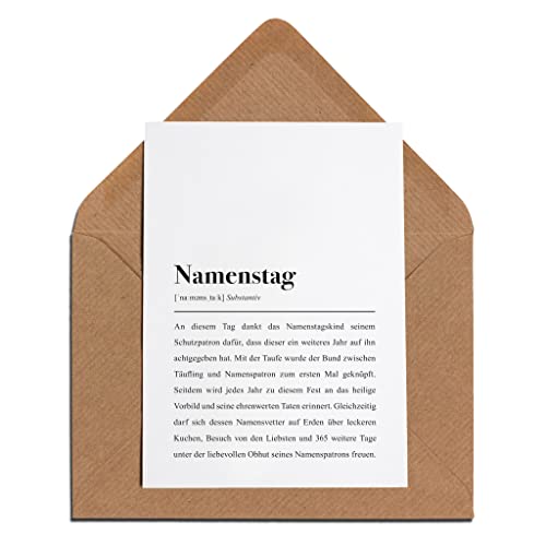 Namenstag Definition: Namenstagskarte mit Umschlag