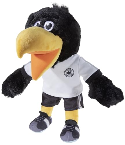 DFB Adler Plüschtier, Schwarz, 26 cm, Fußball-Outfit, EURO 2024, All Ages