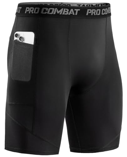Niksa 1 oder 3 Pack Herren Kompressionsshorts, Sport Unterhosen Männer Schnelltrocknendes Laufunterwäsche, Atmungsaktiv Laufhose Herren Kurz mit Handytasche