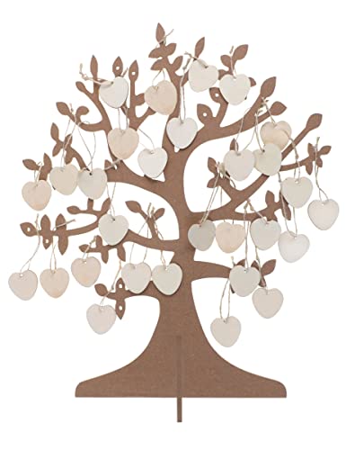 Santex Wunschbaum aus Holz mit 50 Herzen Hochzeit 48 x 40 cm