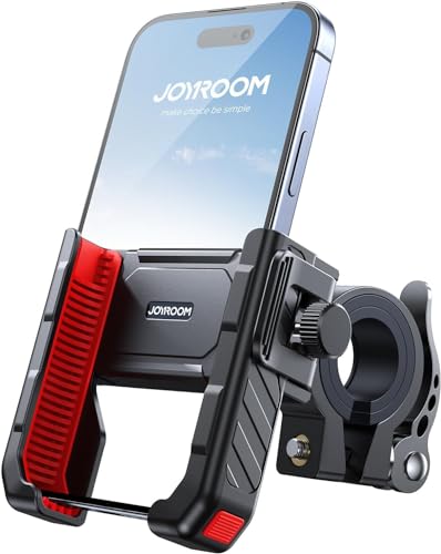 JOYROOM Handyhalterung Fahrrad【Anti Shake Stoßdämpfender】 Motorrad Handyhalterung 【1S Schnellspanner】 Universal Handyhalter für Fahrrad Lenker und Auch für iPhone 16/15/14, Samsung S24/S23 (4.7