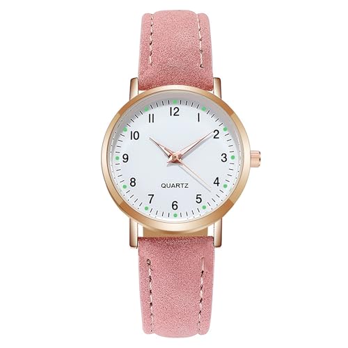 AOOSU Damenuhr Leder, Damen Analog Quarz Uhr mit Leder Armband, Uhren Damen Einfache Business Klassische Armbanduhr Lässig Quarzuhr Kleideruhr Nachtlicht