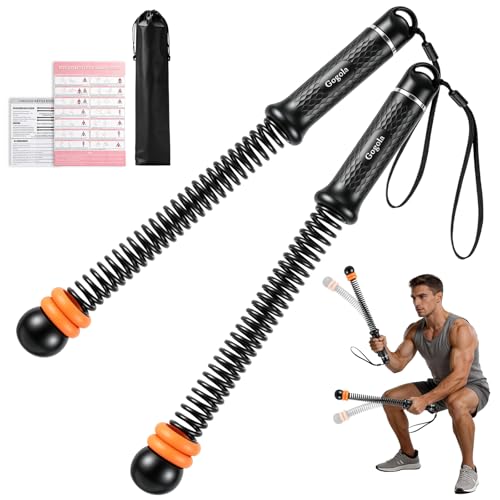 Gogola Verstellbare Battle Rope Ohne Seil ，Leise Gewichtete Seillose Kampfseile für Zuhause Gym,Mit Silikon Griff & Aufbewahrungstasche für Ganzkörperstraffung, HIIT & Krafttraining (Schwarz)