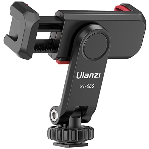 ULANZI ST-06S Handyhalterung Handy Stativ Adapter Zubehör für Tripod Selfie Stick Smartphone Halterung mit 2 Kaltschuh und 1/4
