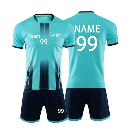 Generisch Personifizieren Fußball Trikot Kinder Erwachsene Hemd & Kurze Set mit Nummer Name Team Logo Fußball Trikot