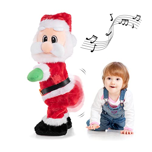 Gfilay Tanzender Weihnachtsmann Animiert Singender Weihnachtsmann Weihnachts Deko Lustiges Bewegliches Plüsch Spielzeug Geschenk Für Kinder Familie Und Wichtelgeschenk