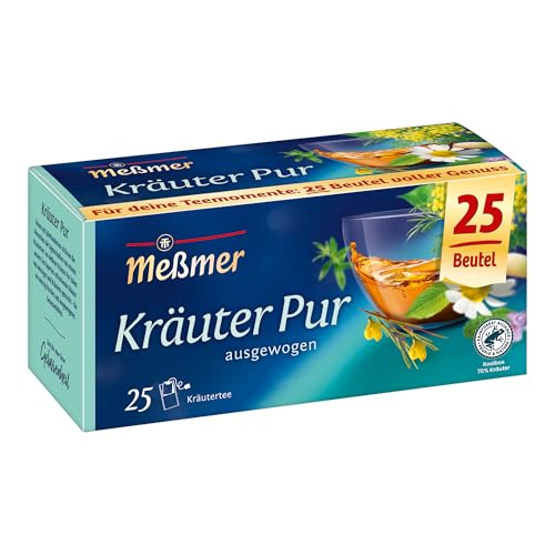 Meßmer Kräuter pur | 25 Teebeutel | Vegan | Glutenfrei | Laktosefrei
