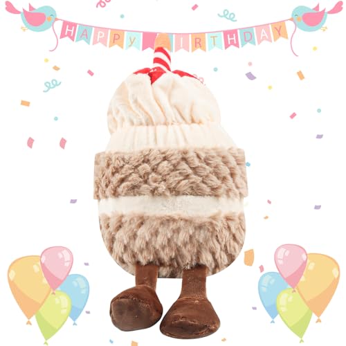 Geburtstagskuchen Plüsch Spielzeug, Geburtstagskuchen-Plüschtiere, Cartoon Kuscheltier Ornamente, Spaß Simulation Geburtstagskuchen Puppe, Niedliche Beruhigende Puppe, Kinder Geburtstag Geschenk