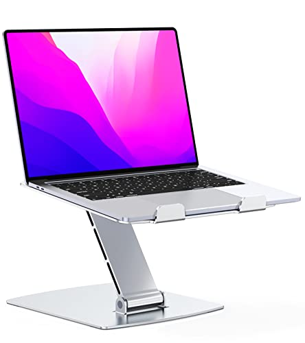 Glangeh Laptop Ständer Höhenverstellbar, Ergonomischer, Tragbarer Notebook Ständer für Schreibtisch, Faltbarer Schreibtisch-Bücherständer Aluminium, Kompatibel mit MacBook Air Pro (10–16 Zoll)