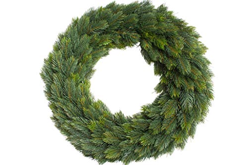 Künstlicher Edel-Adventskranz auf Strohkern, einseitig gebunden (ca. 52 cm)