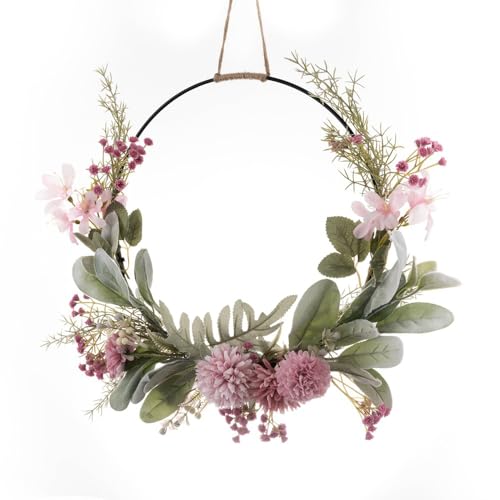 Türkranz Kranz Deko, 41cm Türkranz Frühling,Künstliche Blumen Orchidee Kranz,41cm Türkranz Frühling, Türkranz Ganzjährig Außen,Türdeko Haustür, für Hochzeit Wohnzimmer Hochzeit