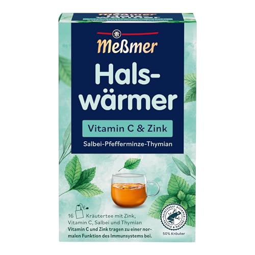 Meßmer Halswärmer | Vitamin C & Zink | 16 Teebeutel | Glutenfrei | Laktosefrei | Vegan