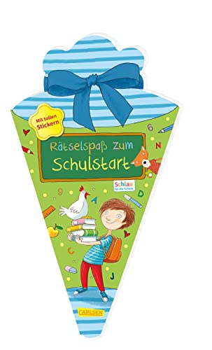 Schlau für die Schule: Rätselspaß zum Schulstart mit Stickern (Schultüte 2023 blau): Eintragbuch zur Einschulung mit Steckbriefen, Lernspielen und Aufklebern