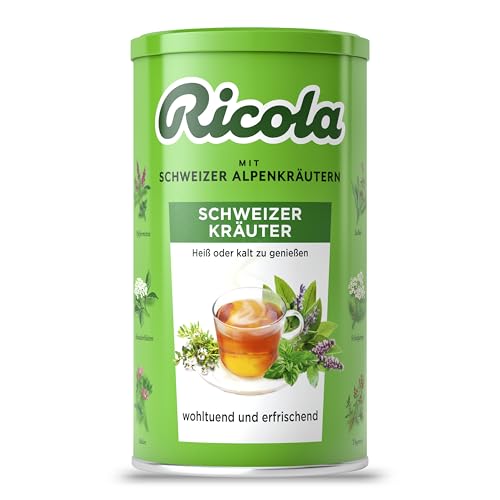Ricola Instant Schweizer Kräuter-Tee heiß oder kalt, Teegetränk aus 13 Schweizer Bergkräutern, Instant-Getränkepulver Eistee, 1 x 200g
