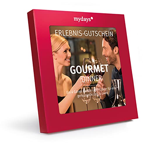 Erlebnis-Gutschein / mydays / GOURMET DINNER / 4-gängiges Candle-Light-Dinner für 2 Personen / Geschenkidee für Paare / Inklusive Geschenkbox