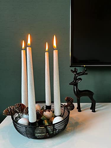 Brandsseller Adventskranz Ø 20,5 cm | Weihnachtskranz | Kerzenhalter | Adventskorb | Weihnachtsdeko | Metall | Schwarz