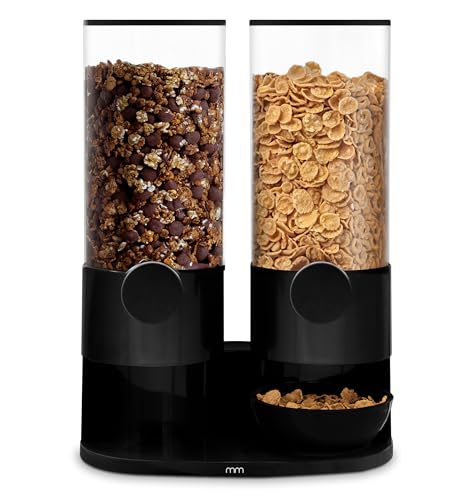 mikamax – Müsli- und Cerealienspender Doppel 3L, Design Spender für Müsli und Cornflakes, Einzigartiges Design, 2x 3L – Lebensmittelspender